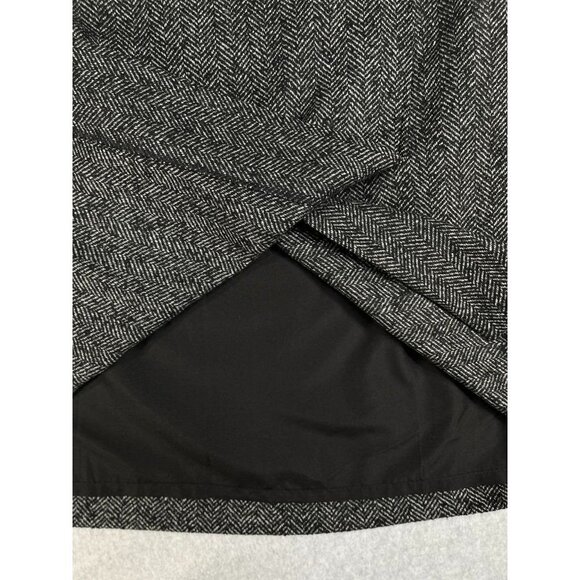 Ann Taylor Factory Ladies Twill Skirt, Size 16, Faux Wrap, Knee Length Side Zip - Picture 7 of 10